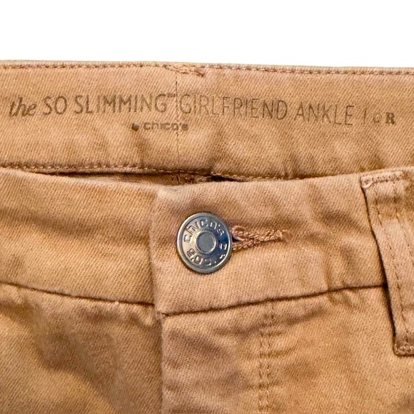 Chico's The So Slimming Girlfriend Ankle Jeans Size 0 (US 4R) in Camel - Picture 6 of 9